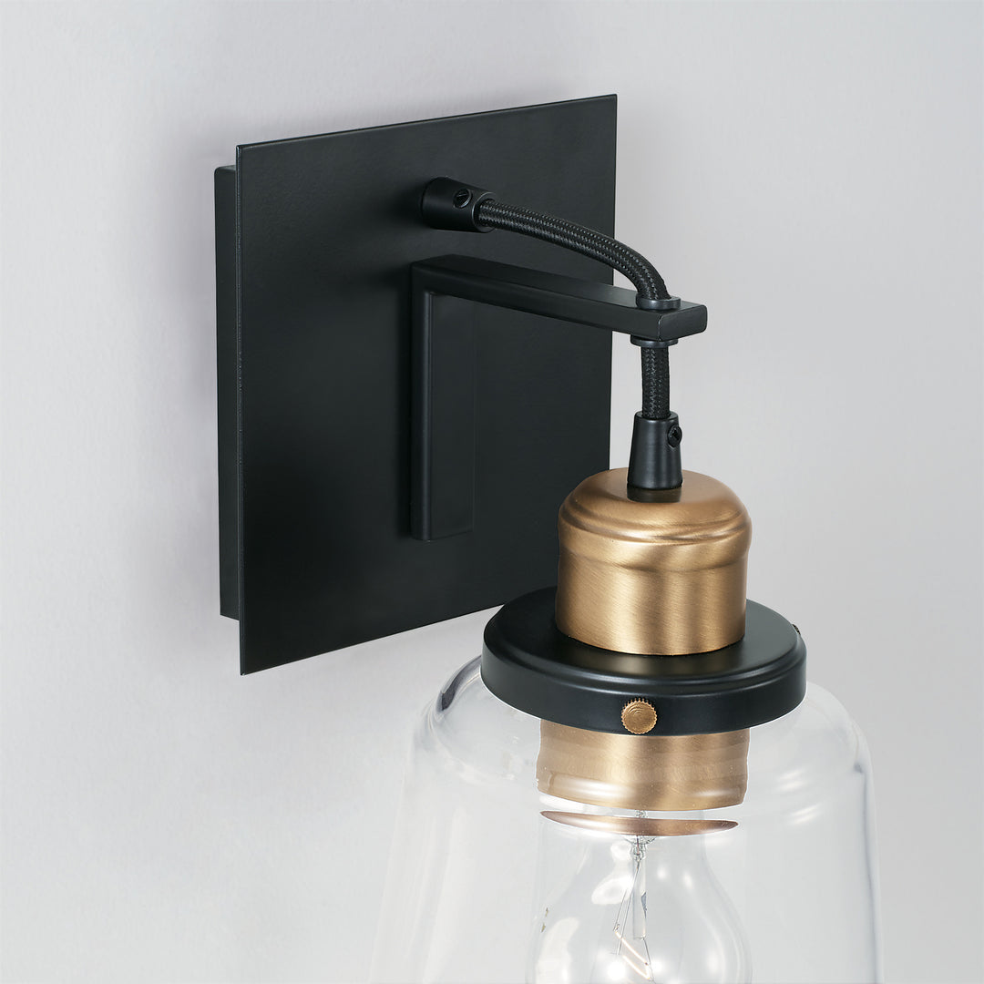 Capital Fallon 3711AB-135 Wall Sconce Light - Aged Brass and Black