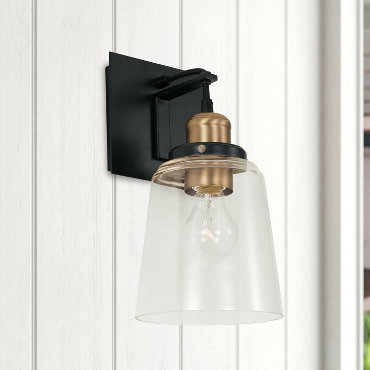 Capital Fallon 3711AB-135 Wall Sconce Light - Aged Brass and Black