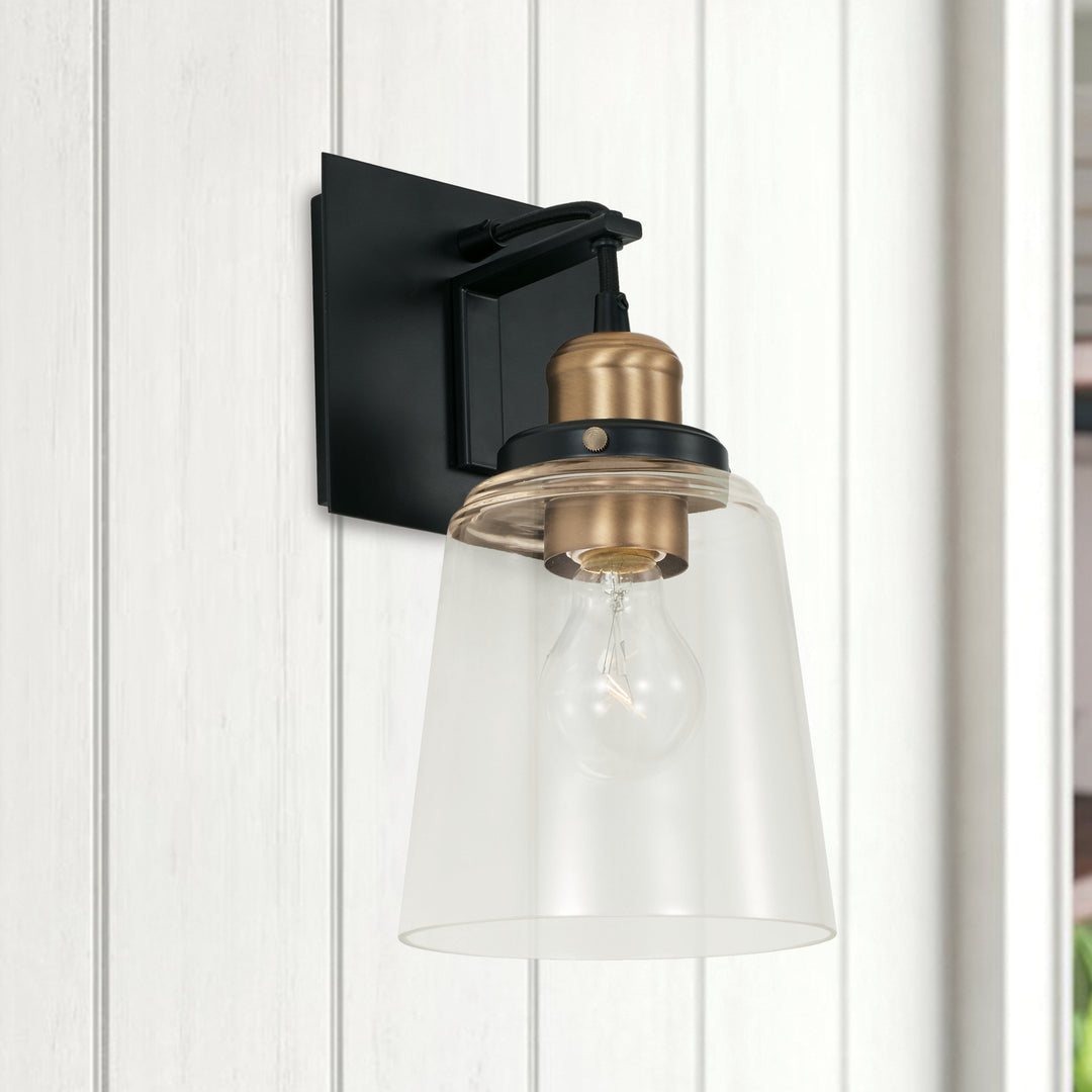Capital Fallon 3711AB-135 Wall Sconce Light - Aged Brass and Black