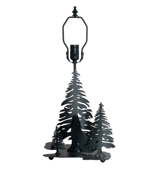 Meyda Tiffany Lighting 242540 Wolf At Dawn Two Light Table Lamp Lamp Black