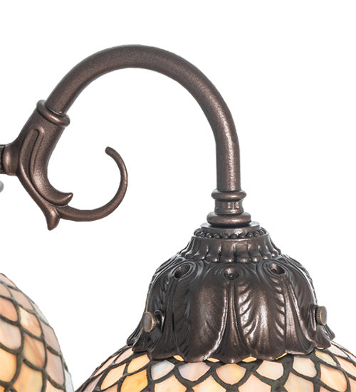 Meyda Tiffany Lighting 245479 Tiffany Fishscale Three Light Table Lamp Lamp Bronze / Dark