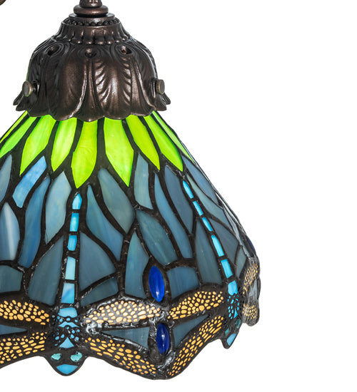 Meyda Tiffany Lighting 245483 Tiffany Hanginghead Dragonfly Three Light Table Lamp Lamp Bronze / Dark