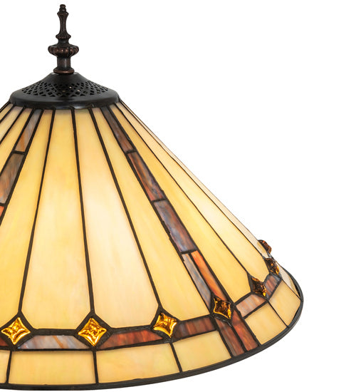 Meyda Tiffany Lighting 245630 Belvidere Three Light Table Lamp Lamp Bronze / Dark