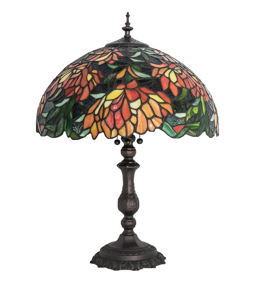 Meyda Tiffany Lighting 245631 Lamella Three Light Table Lamp Lamp Bronze / Dark