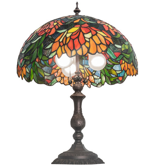 Meyda Tiffany Lighting 245631 Lamella Three Light Table Lamp Lamp Bronze / Dark