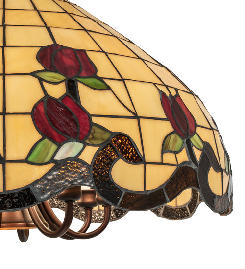 Meyda Tiffany Roseborder 245984 Chandelier Light - Mahogany Bronze