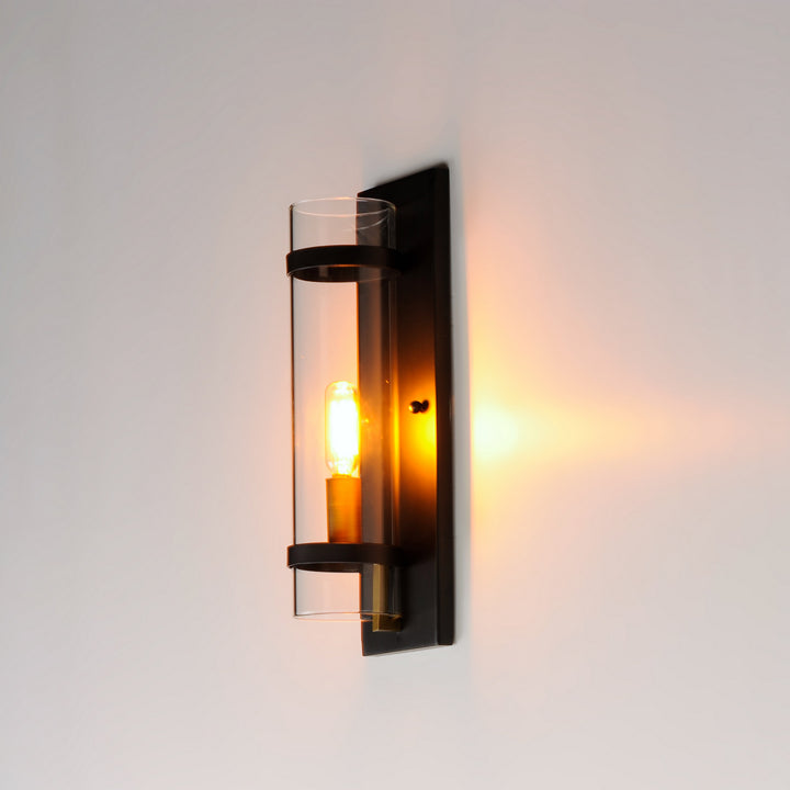Maxim Capitol 2640BKAB Wall Sconce Light - Black / Antique Brass