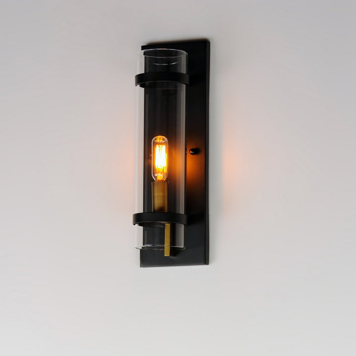 Maxim Capitol 2640BKAB Wall Sconce Light - Black / Antique Brass