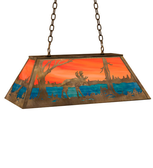 Meyda Tiffany Moose At Lake 183255 Pendant Light - Rust
