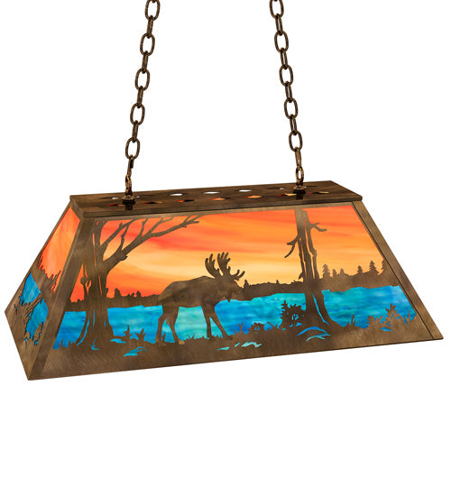 Meyda Tiffany Moose At Lake 183255 Pendant Light - Rust