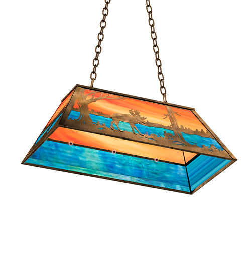 Meyda Tiffany Moose At Lake 183255 Pendant Light - Rust