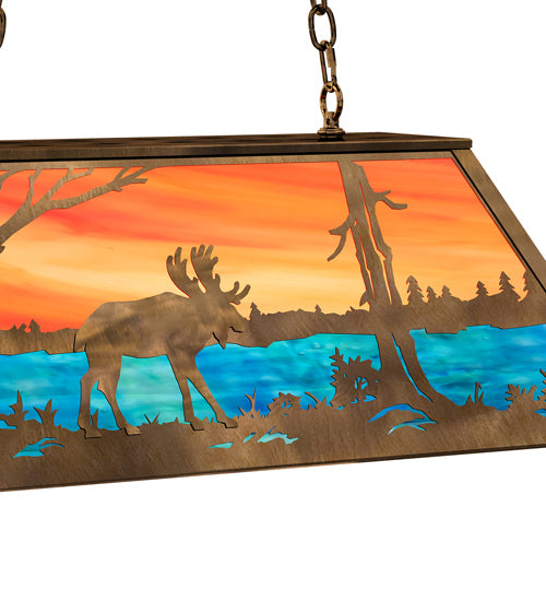 Meyda Tiffany Moose At Lake 183255 Pendant Light - Rust