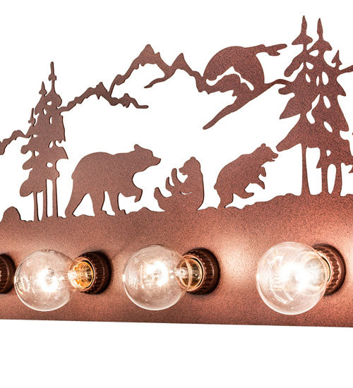 Meyda Tiffany Bear Family 240970 Bath Vanity Light 48 in. wide - Rust