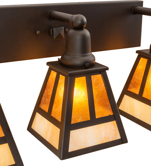 Meyda Tiffany T" Mission" 243051 Bath Vanity Light 24 in. wide - Oil Rubbed Bronze