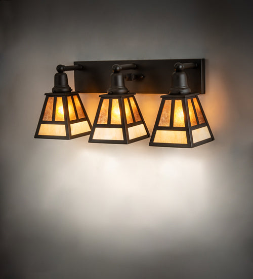 Meyda Tiffany T" Mission" 243051 Bath Vanity Light 24 in. wide - Oil Rubbed Bronze