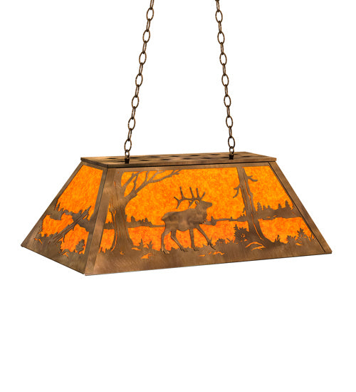 Meyda Tiffany Elk At Lake 51895 Pendant Light - Antique Copper