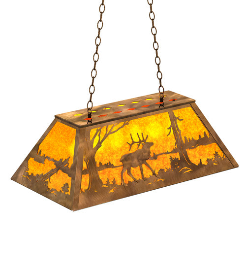 Meyda Tiffany Elk At Lake 51895 Pendant Light - Antique Copper