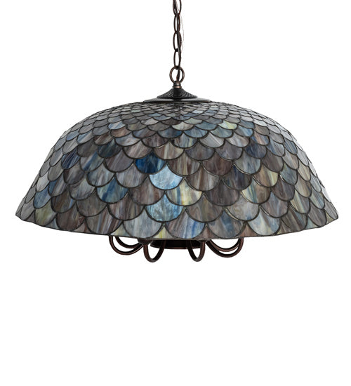 Meyda Tiffany Tiffany Fishscale 73157 Pendant Light - Mahogany Bronze