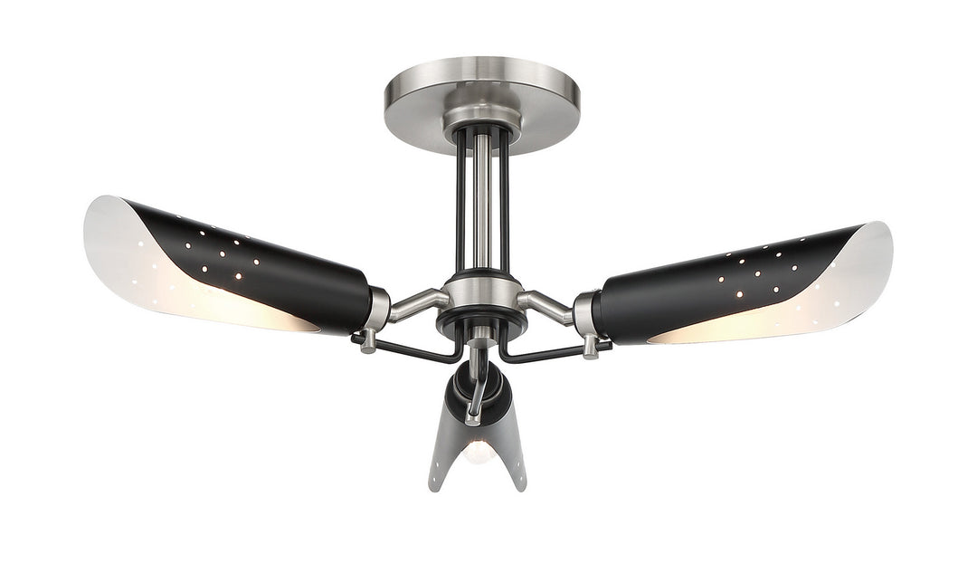 George Kovacs Turbine P1693-691 Ceiling Light - Coal With Brushed Nickel