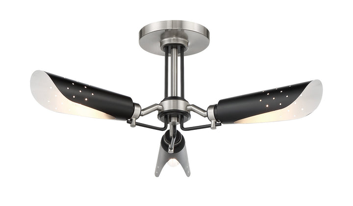 George Kovacs Turbine P1693-691 Ceiling Light - Coal With Brushed Nickel