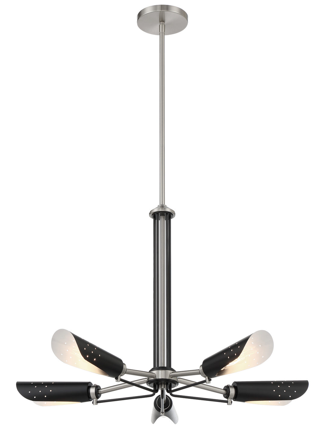 George Kovacs Turbine P1695-691 Chandelier Light - Coal With Brushed Nickel