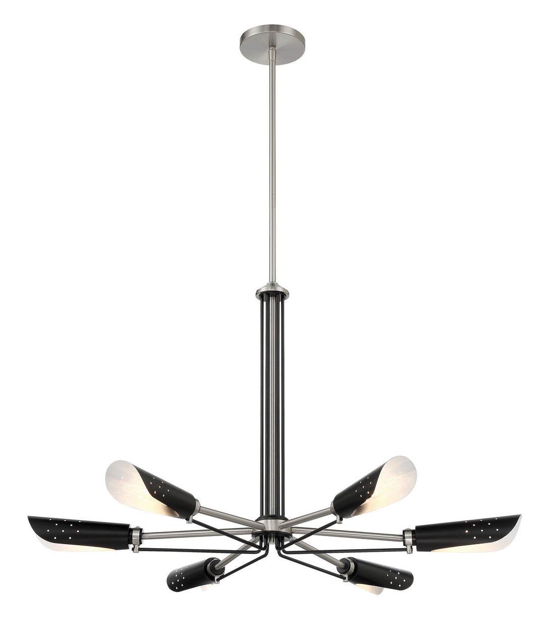 George Kovacs Turbine P1696-691 Chandelier Light - Coal With Brushed Nickel