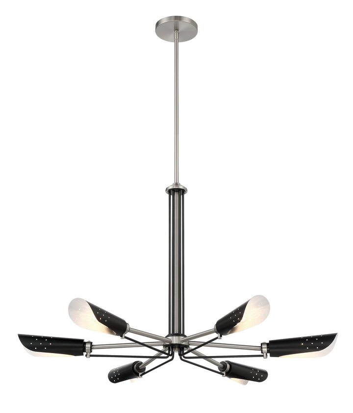 George Kovacs Turbine P1696-691 Chandelier Light - Coal With Brushed Nickel