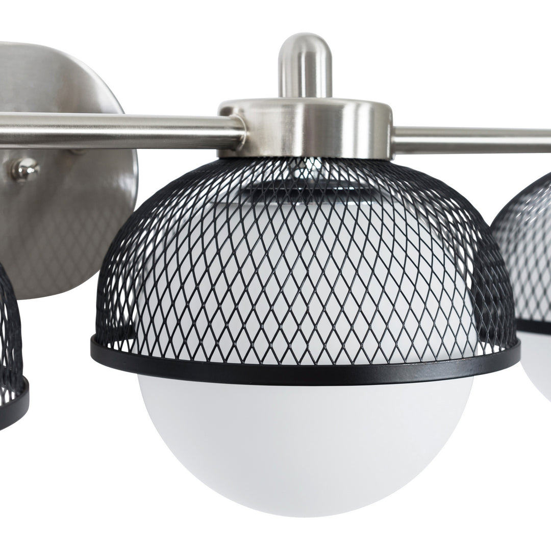 Varaluz Aris 347B04BNBL Bath Vanity Light 36 in. wide - Brushed Nickel/Black