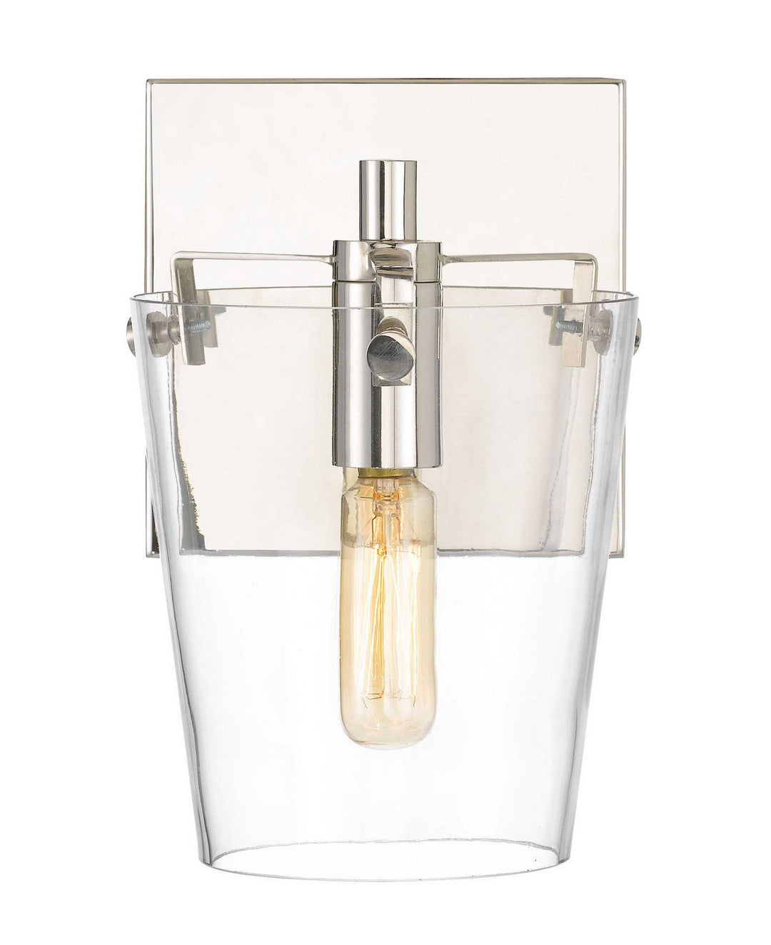 Varaluz Arlo 351B01BLPN Wall Sconce Light - Black/Polished Nickel