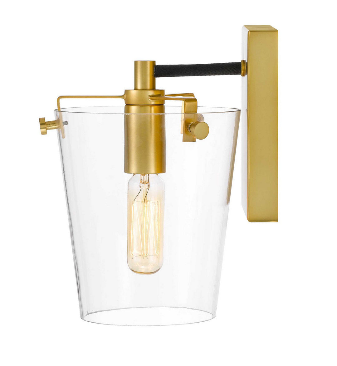 Varaluz Arlo 351B01BLSB Wall Sconce Light - Black/Satin Brass