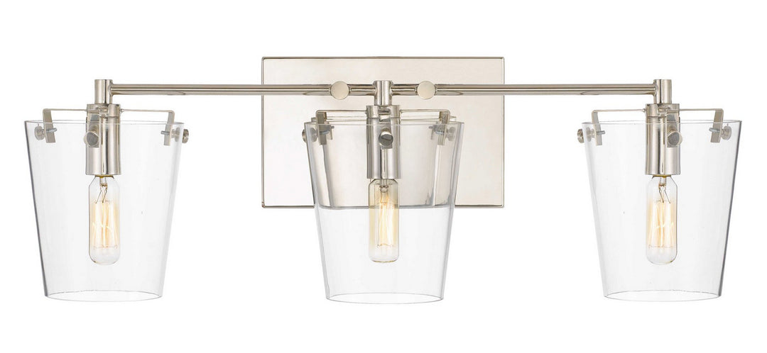Varaluz Arlo 351B03BLPN Bath Vanity Light 23 in. wide - Black/Polished Nickel