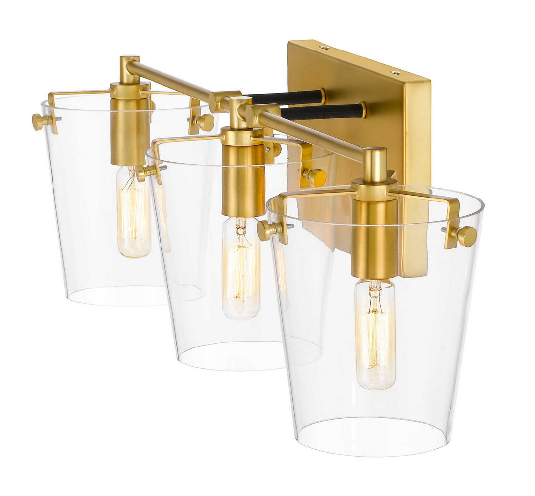 Varaluz Arlo 351B03BLSB Bath Vanity Light 23 in. wide - Black/Satin Brass