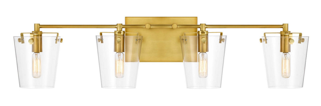 Varaluz Arlo 351B04BLSB Bath Vanity Light 32 in. wide - Black/Satin Brass