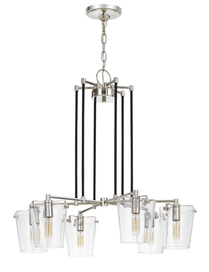 Varaluz Arlo 351C06BLPN Chandelier Light - Black/Polished Nickel