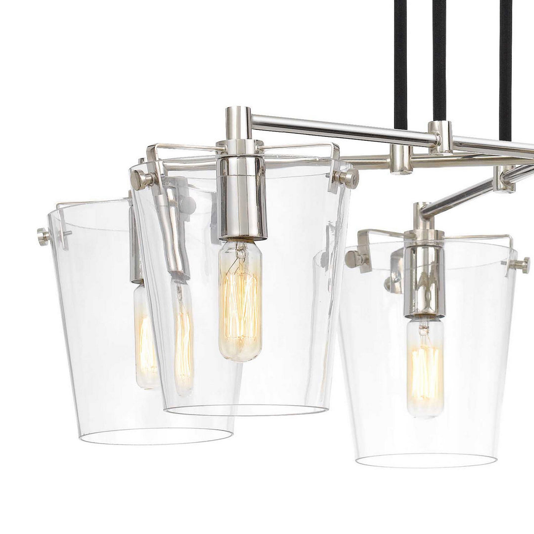 Varaluz Arlo 351C06BLPN Chandelier Light - Black/Polished Nickel