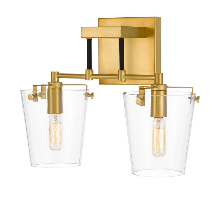 Varaluz Arlo 351K02BLSB Bath Vanity Light 15 in. wide - Black/Satin Brass