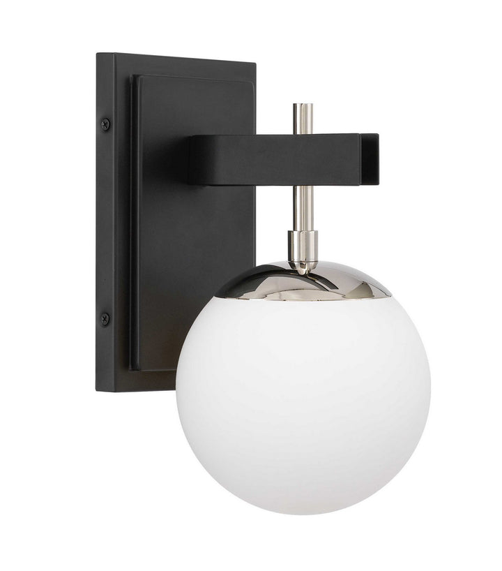 Varaluz Allie 352B01BLPN Wall Sconce Light - Black/Polished Nickel