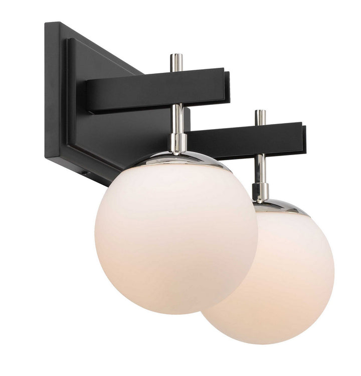 Varaluz Allie 352B02BLPN Bath Vanity Light 17 in. wide - Black/Polished Nickel