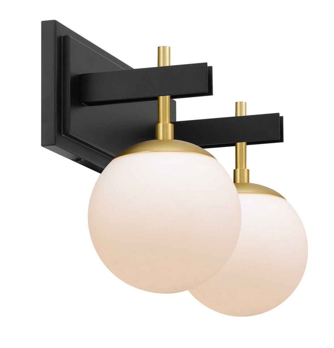 Varaluz Allie 352B02BLSB Bath Vanity Light 17 in. wide - Black/Satin Brass