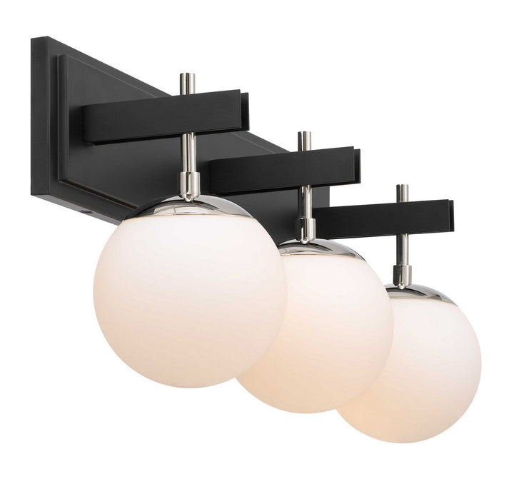 Varaluz Allie 352B03BLPN Bath Vanity Light 25 in. wide - Black/Polished Nickel