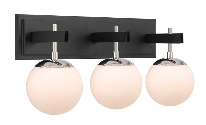Varaluz Allie 352B03BLPN Bath Vanity Light 25 in. wide - Black/Polished Nickel