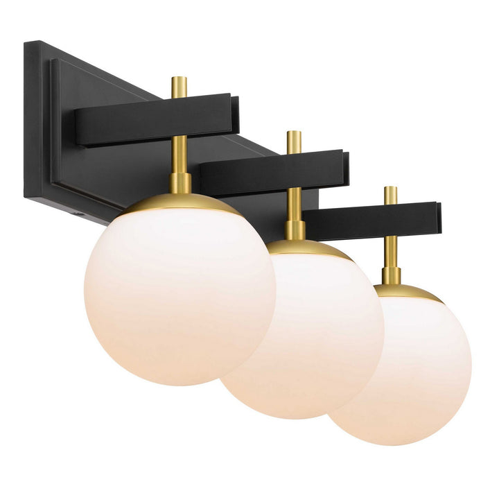 Varaluz Allie 352B03BLSB Bath Vanity Light 25 in. wide - Black/Satin Brass
