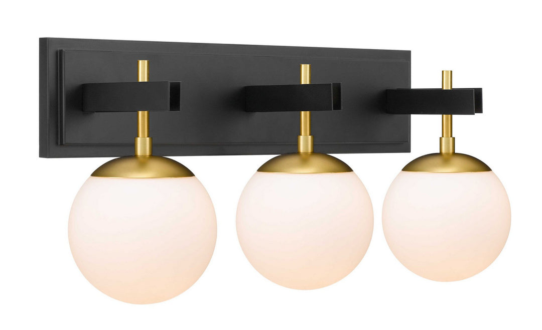 Varaluz Allie 352B03BLSB Bath Vanity Light 25 in. wide - Black/Satin Brass