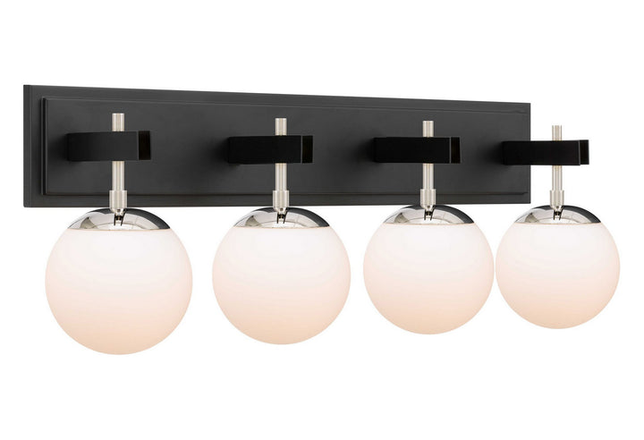 Varaluz Allie 352B04BLPN Bath Vanity Light 31 in. wide - Black/Polished Nickel