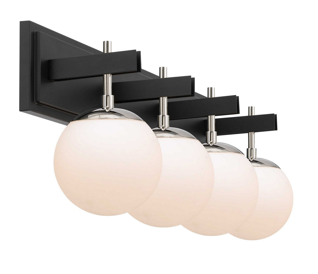 Varaluz Allie 352B04BLPN Bath Vanity Light 31 in. wide - Black/Polished Nickel
