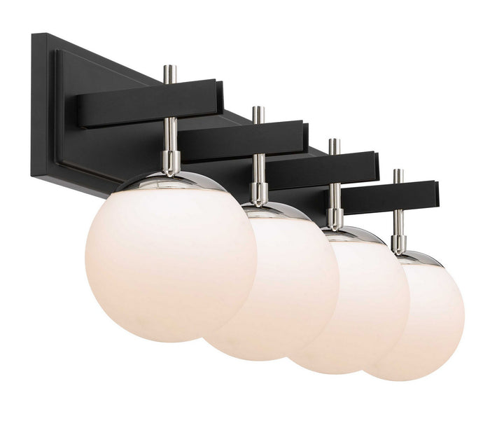 Varaluz Allie 352B04BLPN Bath Vanity Light 31 in. wide - Black/Polished Nickel
