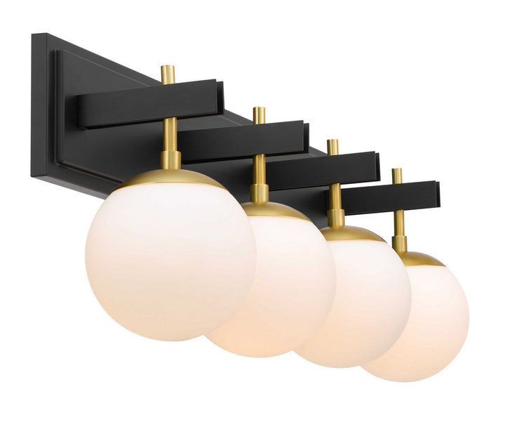 Varaluz Allie 352B04BLSB Bath Vanity Light 31 in. wide - Black/Satin Brass