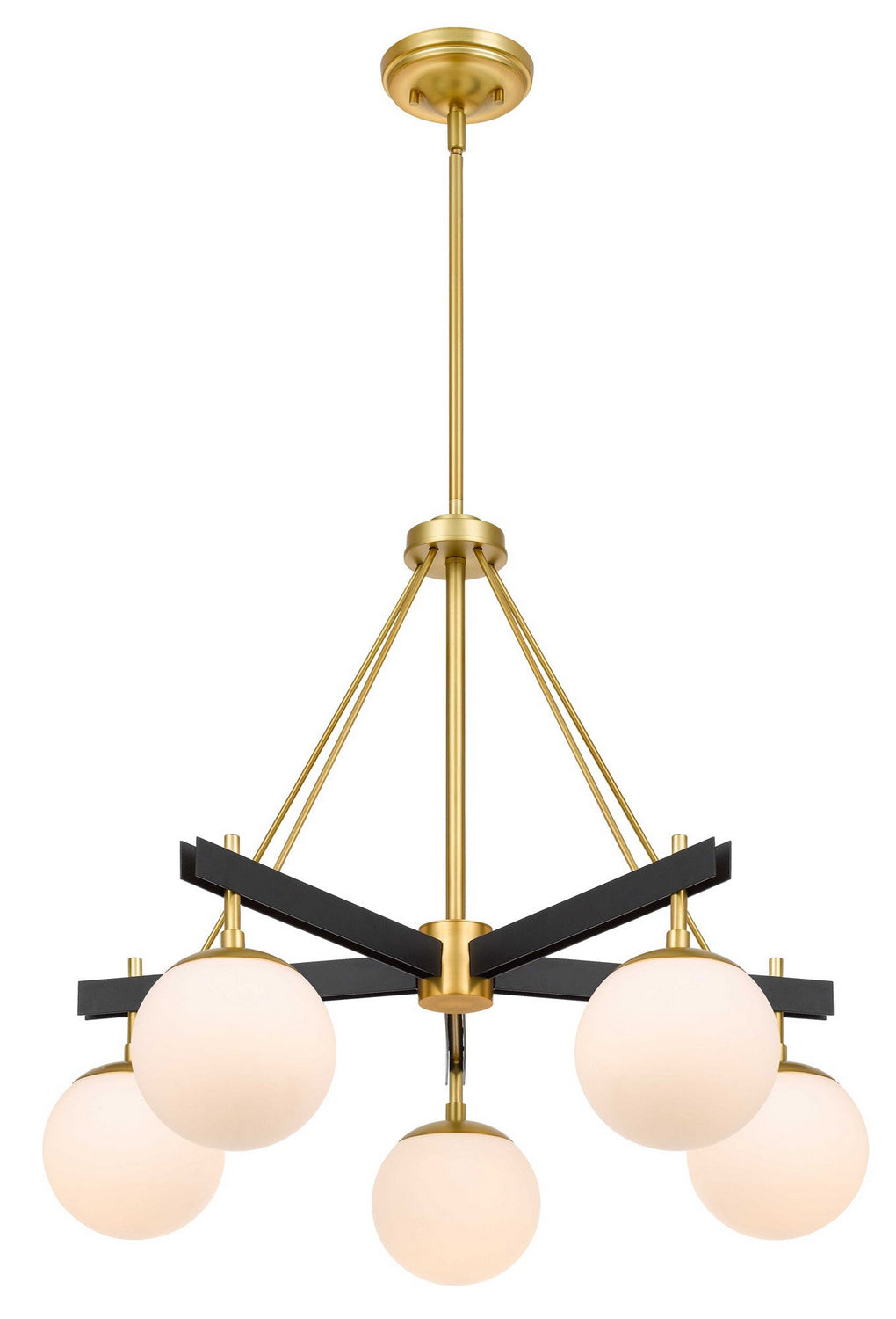 Varaluz Allie 352C05BLSB Chandelier Light - Black/Satin Brass