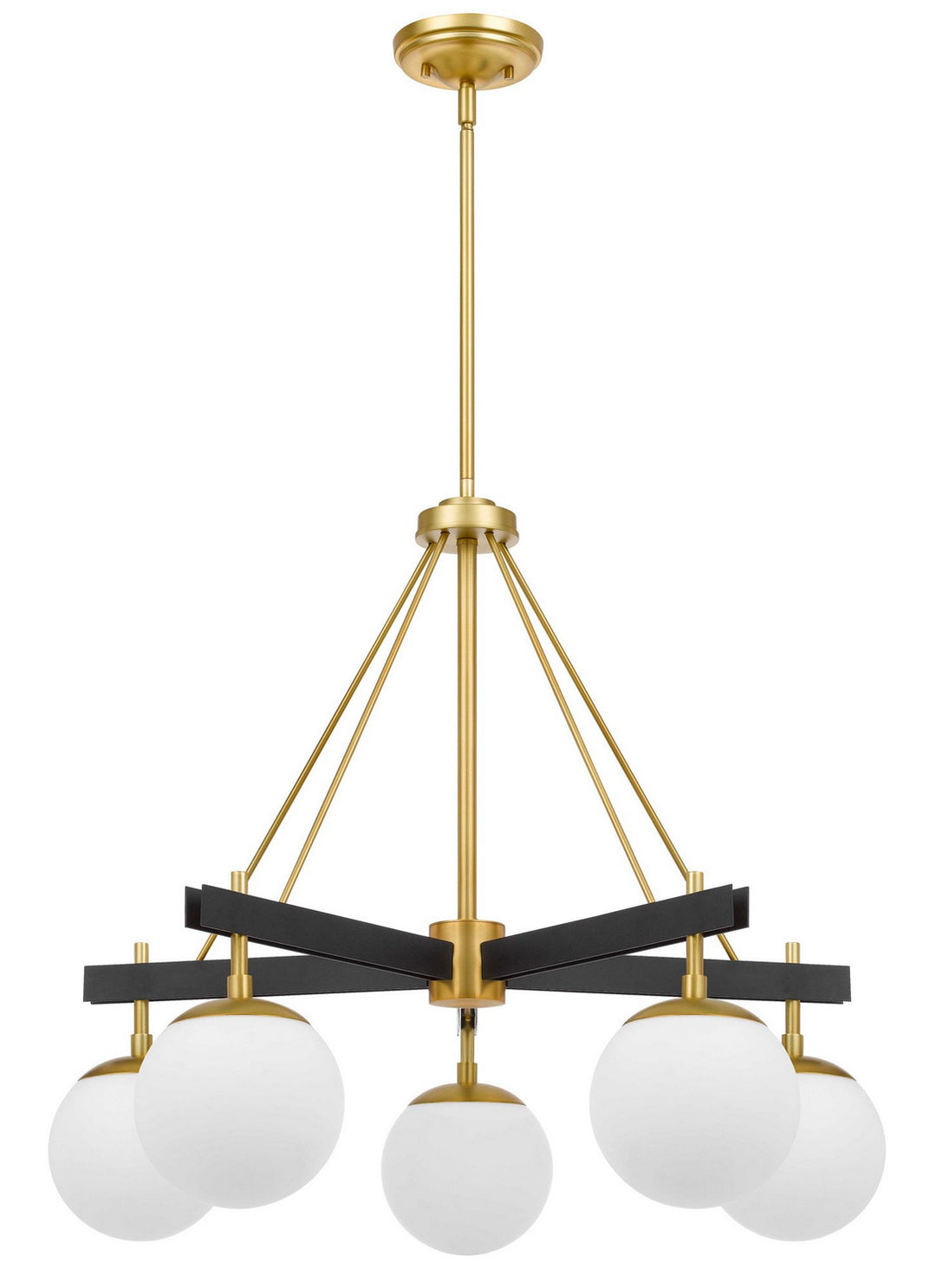 Varaluz Allie 352C05BLSB Chandelier Light - Black/Satin Brass