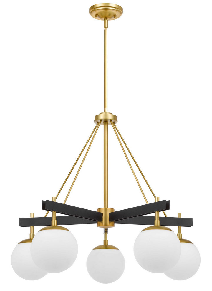 Varaluz Allie 352C05BLSB Chandelier Light - Black/Satin Brass